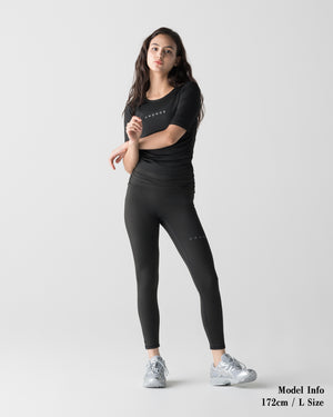 CRONOS WOMEN ACTIVE CROSS T-SHIRTS【BLACK】
