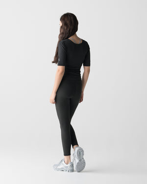 CRONOS WOMEN ACTIVE CROSS T-SHIRTS【BLACK】