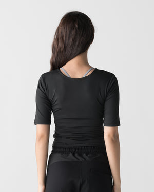 CRONOS WOMEN ACTIVE CROSS T-SHIRTS【BLACK】