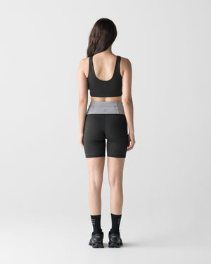 CRONOS WOMEN ESSENTIAL HALF LEGGINGS【BLACK】