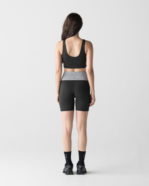 CRONOS WOMEN ESSENTIAL HALF LEGGINGS [BLACK]