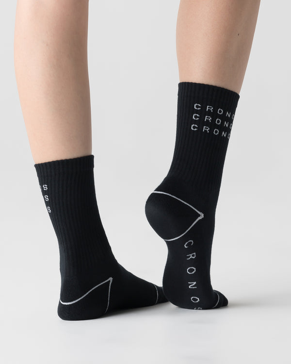 CRONOS WOMEN LOGO LINE SOCKS【BLACK】