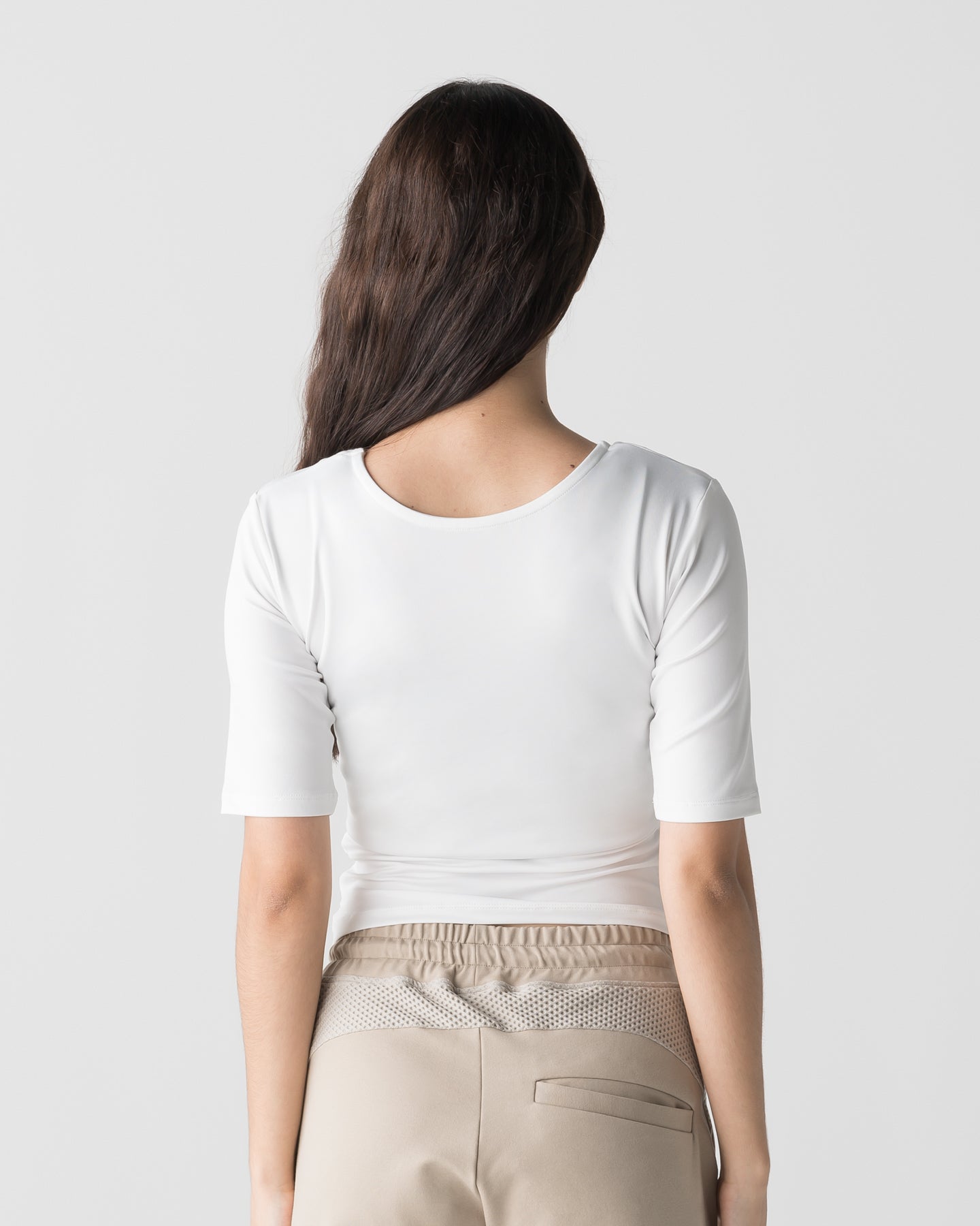 CRONOS WOMEN ACTIVE CROSS T-SHIRTS【WHITE】