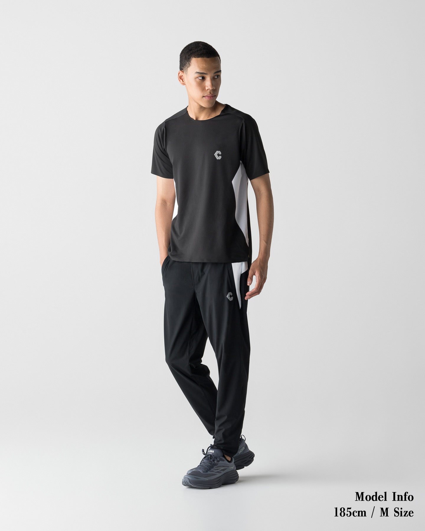 ウォーキング・ランニングウェア CRONOS CRONOS RUN AIR S/S TEE【BLACK×WHITE】