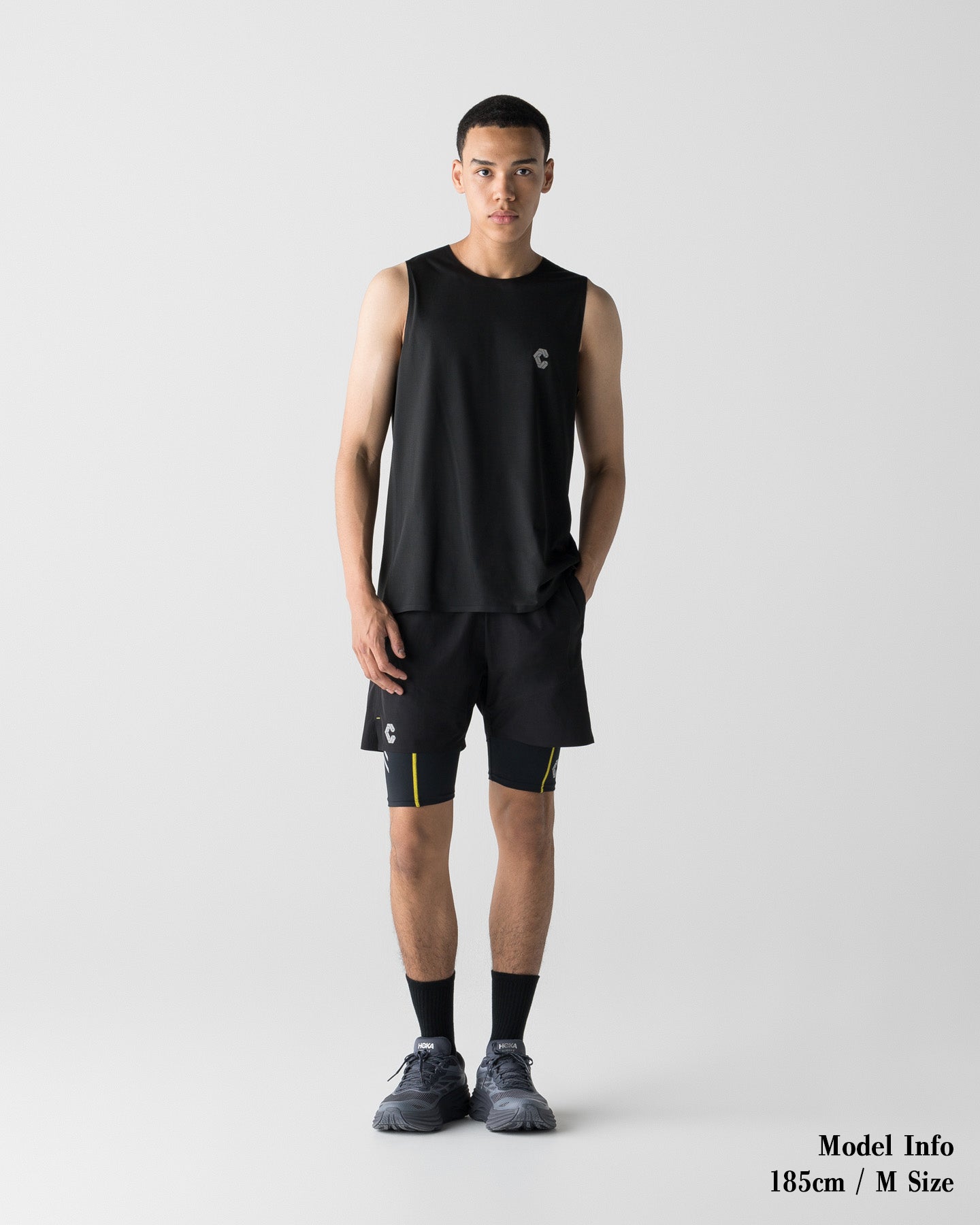 CRONOS RUN LIGHT SLEEVELESS【BLACK×YELLOW】