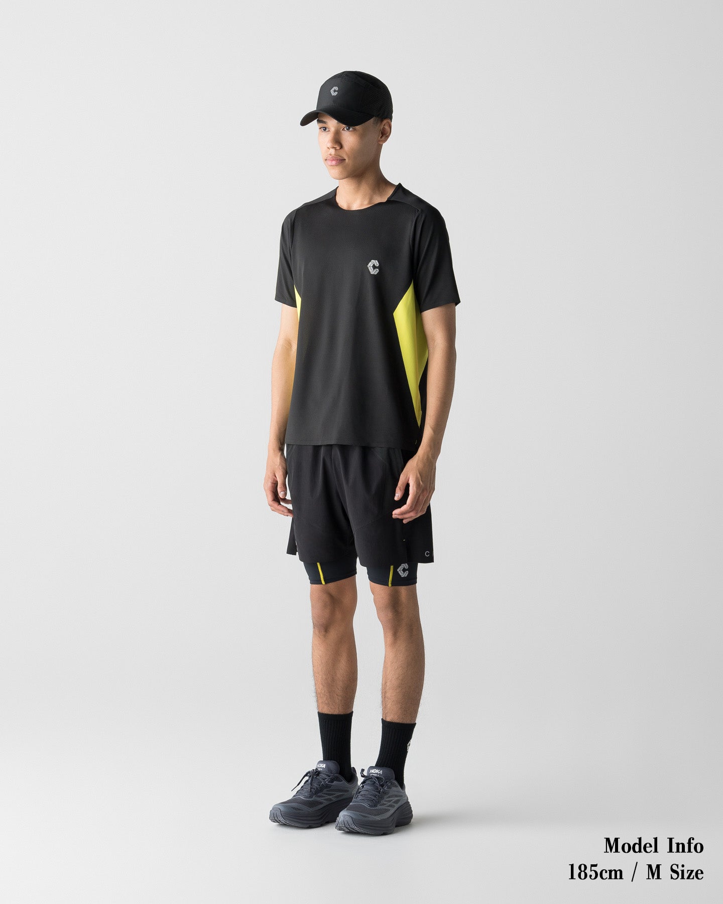 CRONOS RUN AIR S/S TEE【BLACK×YELLOW】