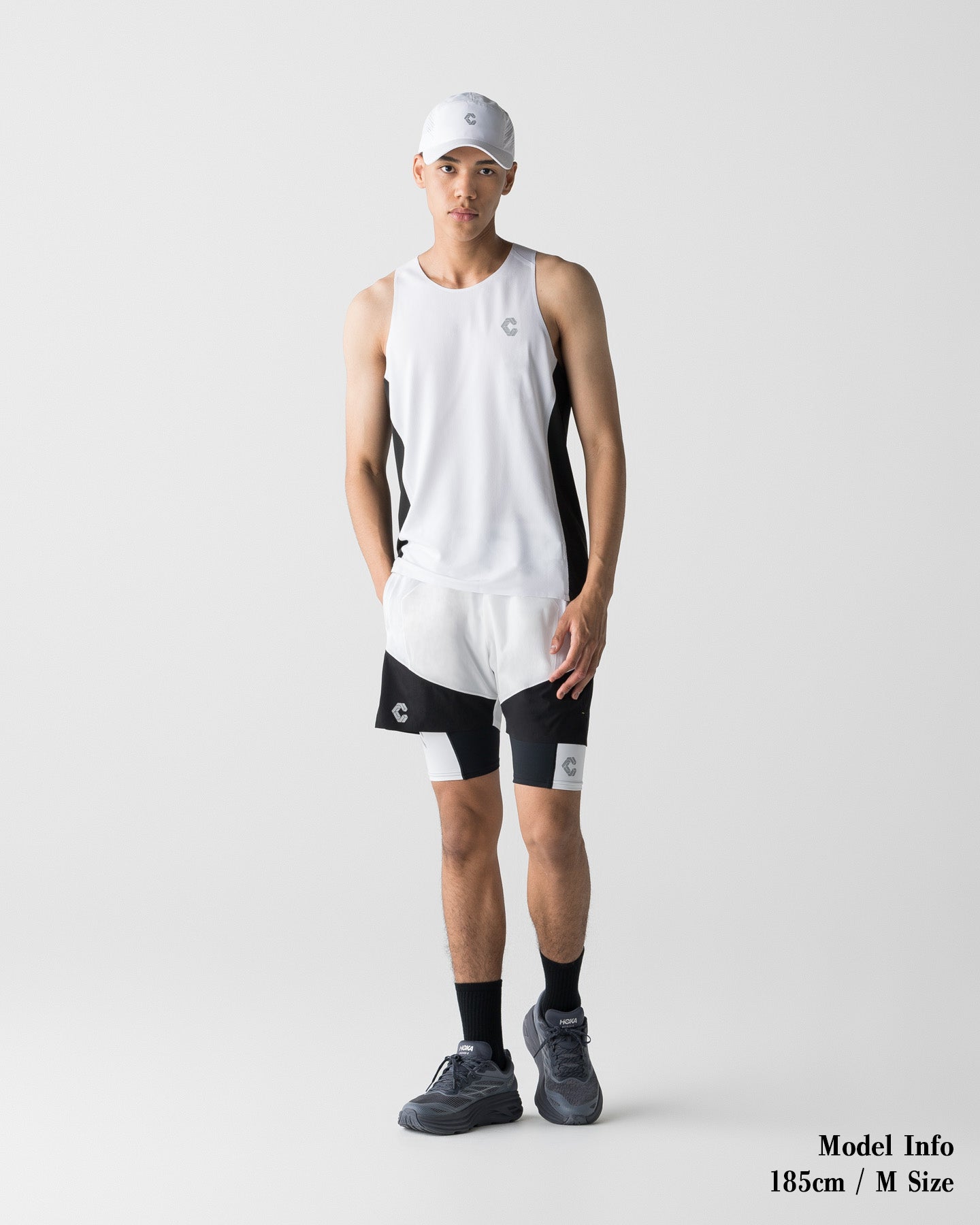 CRONOS RUN RACE SHORTS【WHITE×BLACK】