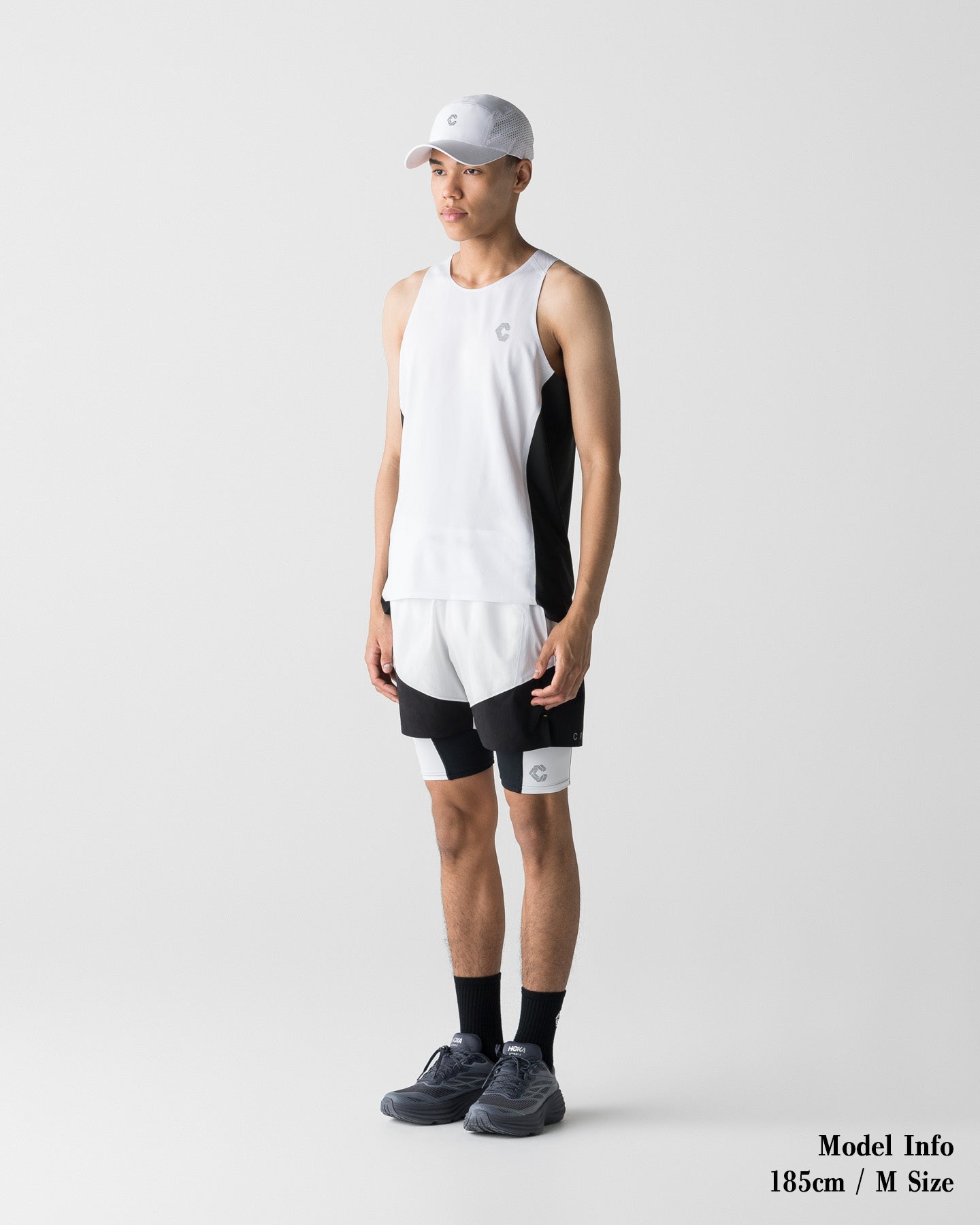 CRONOS RUN RACE SHORTS【WHITE×BLACK】