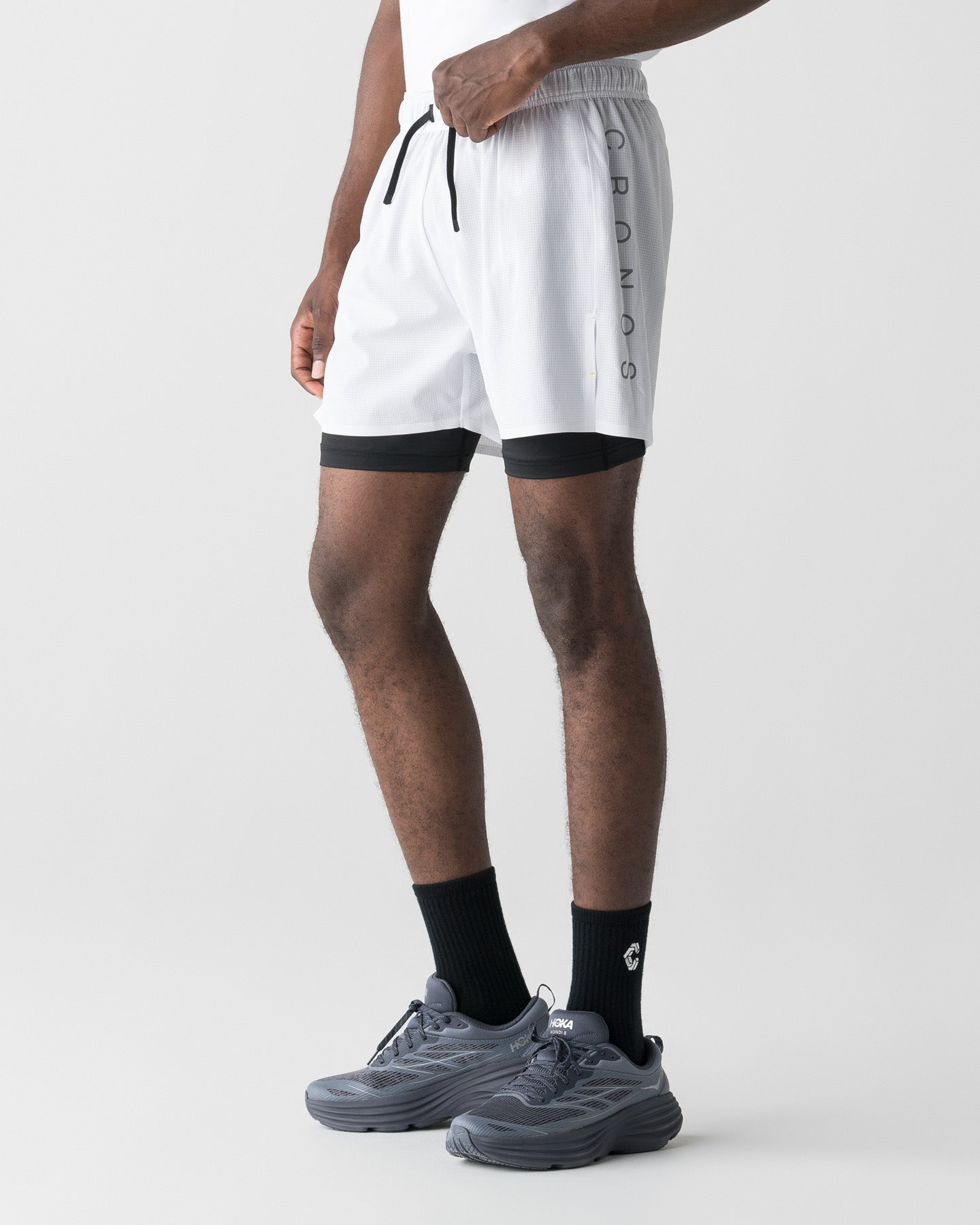 CRONOS RUN RACE 2IN1 SHORTS【WHITE×BLACK】
