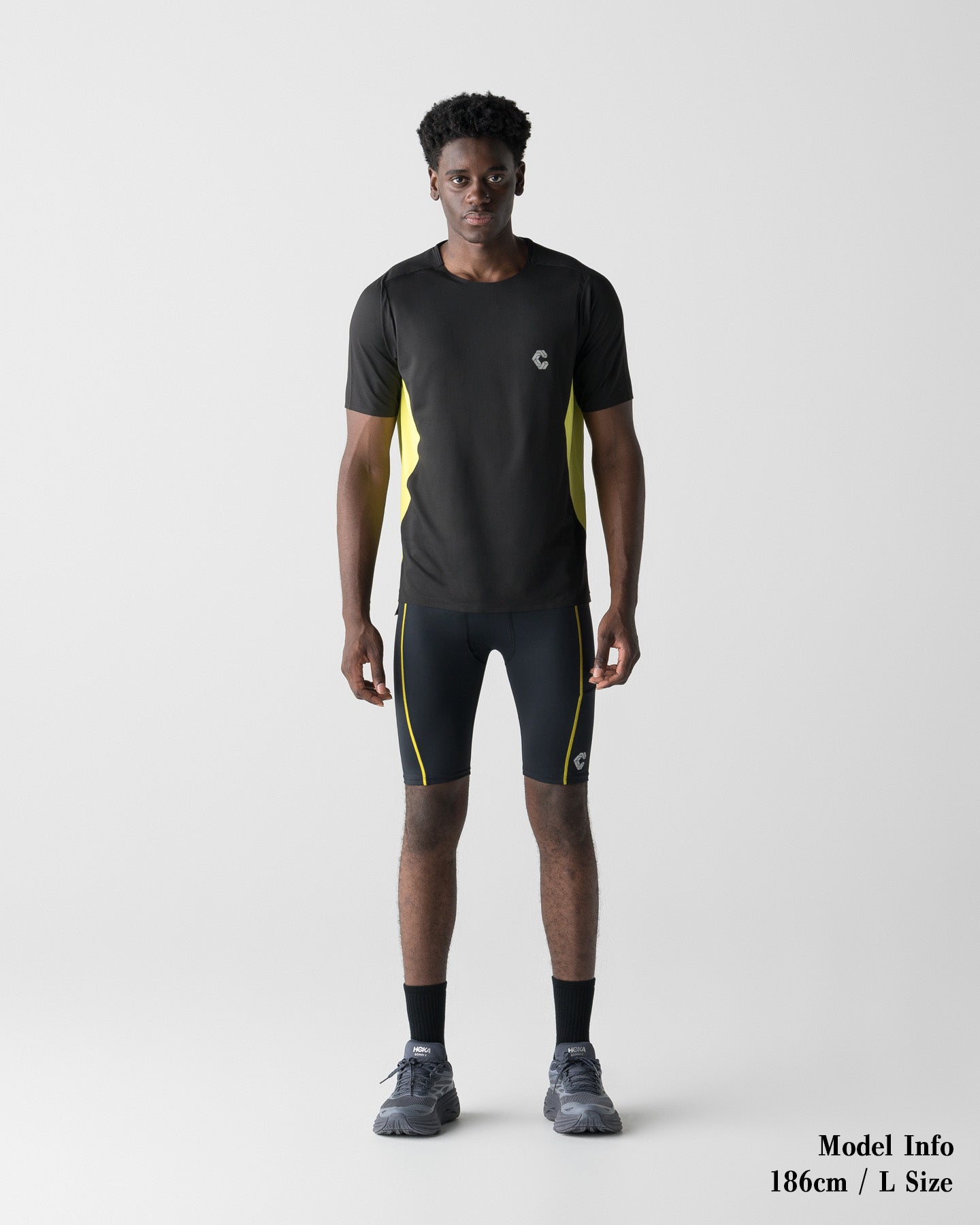 CRONOS RUN CORE SHORT LEGGINGS【BLACK×YELLOW】