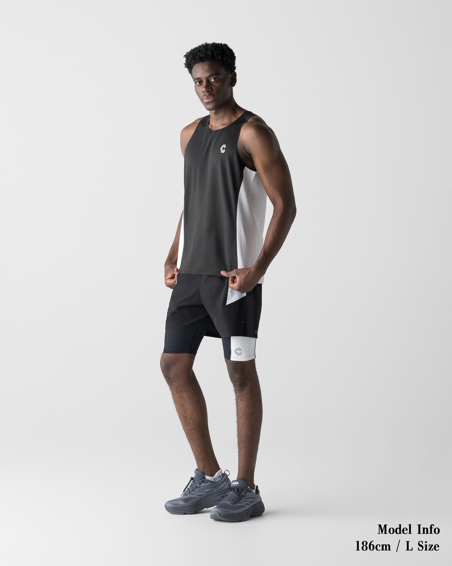 CRONOS RUN RACE SHORTS【BLACK×WHITE】