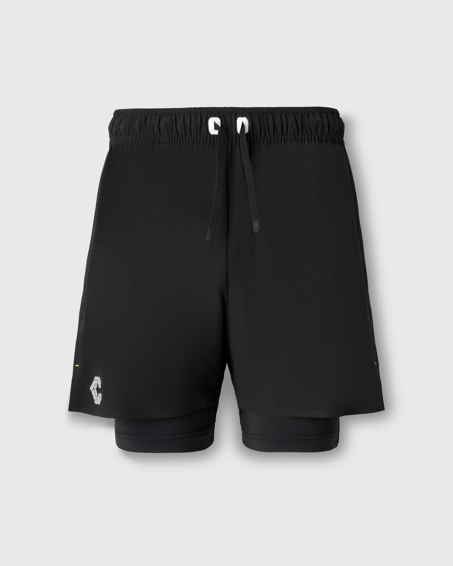 CRONOS 黒 トレーニングショーツ CRONOS RUN RACE 2IN1 SHORTS【BLACK】