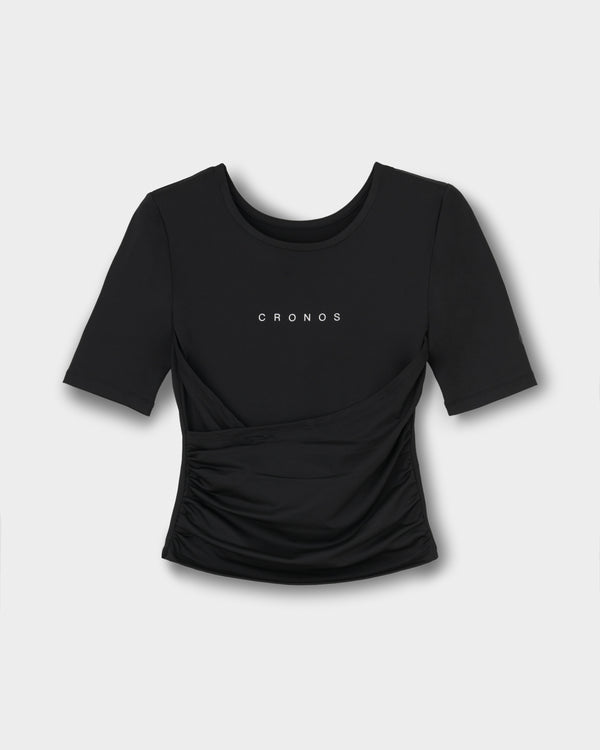 CRONOS WOMEN ACTIVE CROSS T-SHIRTS【BLACK】