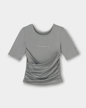 CRONOS WOMEN ACTIVE CROSS T-SHIRTS【GRAY】