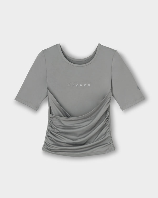 CRONOS WOMEN ACTIVE CROSS T-SHIRTS【GRAY】