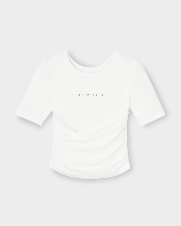 CRONOS WOMEN ACTIVE CROSS T-SHIRTS【WHITE】