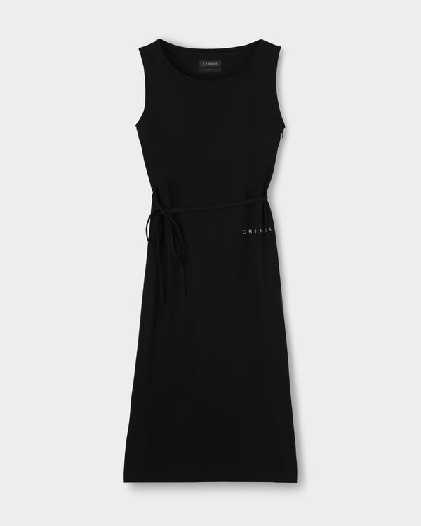 CRONOS WOMEN BOAT NECK DRESS【BLACK】