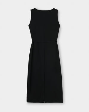 CRONOS WOMEN BOAT NECK DRESS【BLACK】