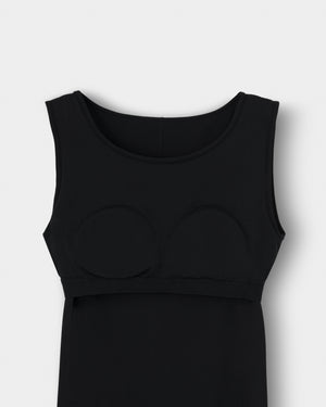 CRONOS WOMEN BOAT NECK DRESS【BLACK】