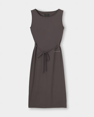 CRONOS WOMEN BOAT NECK DRESS【BROWN】