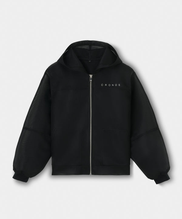 CRONOS WOMEN LIGHTWEIGHT ZIP HOODIE【BLACK】