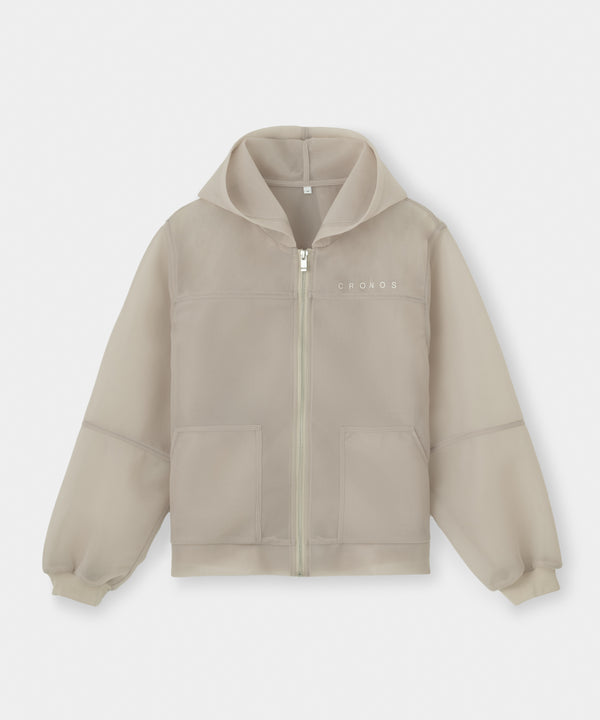 CRONOS WOMEN LIGHTWEIGHT ZIP HOODIE【BEIGE】