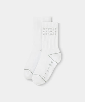 CRONOS WOMEN LOGO LINE SOCKS【WHITE】