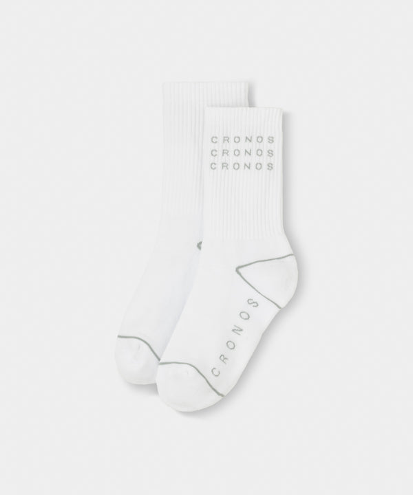 CRONOS WOMEN LOGO LINE SOCKS【WHITE】