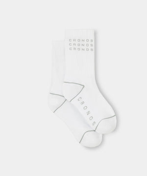 CRONOS WOMEN LOGO LINE SOCKS【WHITE】