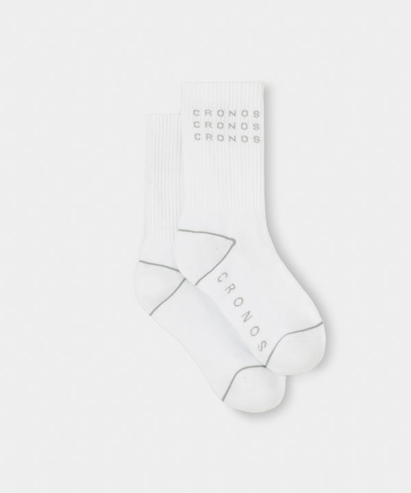 CRONOS WOMEN LOGO LINE SOCKS【WHITE】
