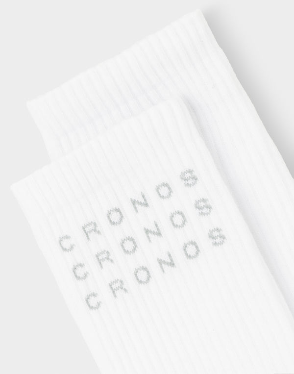 CRONOS WOMEN LOGO LINE SOCKS【WHITE】
