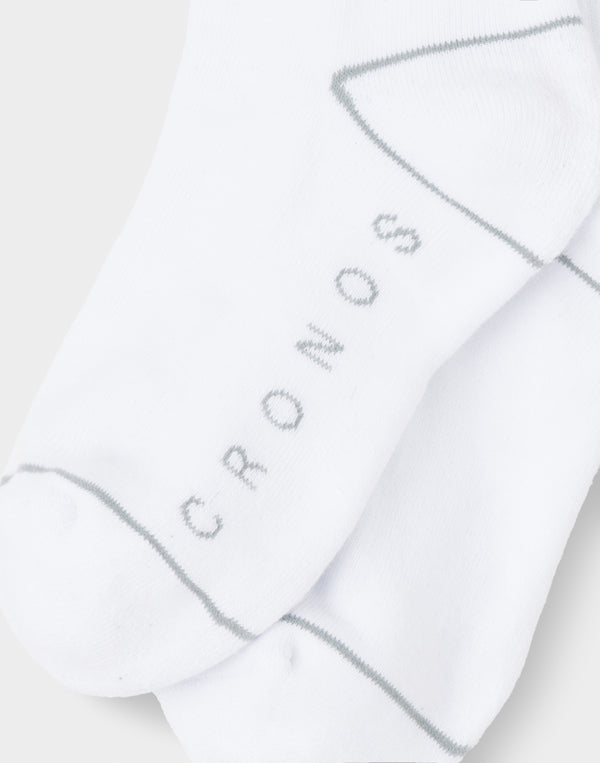 CRONOS WOMEN LOGO LINE SOCKS【WHITE】