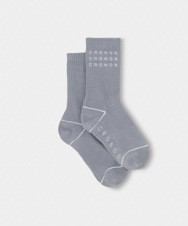 CRONOS WOMEN LOGO LINE SOCKS【BLUE】