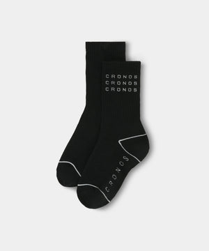 CRONOS WOMEN LOGO LINE SOCKS【BLACK】