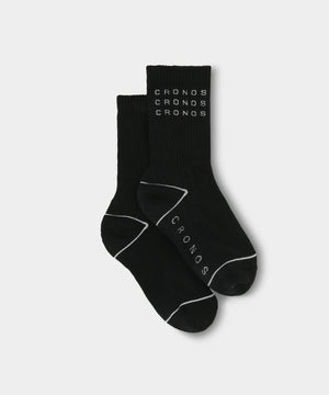 CRONOS WOMEN LOGO LINE SOCKS【BLACK】
