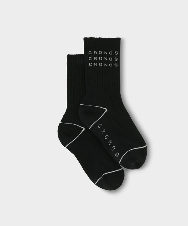 CRONOS WOMEN LOGO LINE SOCKS【BLACK】