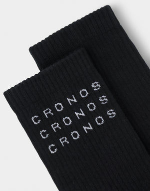 CRONOS WOMEN LOGO LINE SOCKS【BLACK】