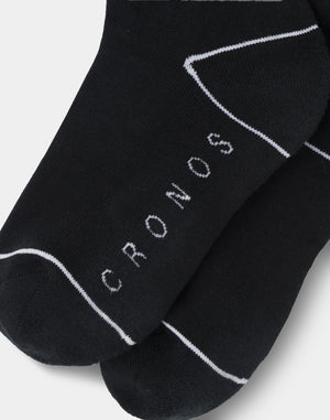 CRONOS WOMEN LOGO LINE SOCKS【BLACK】