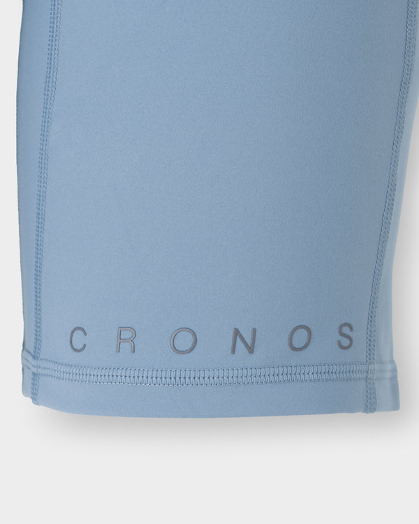 CRONOS WOMEN ESSENTIAL HALF LEGGINGS【BLUE】