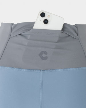 CRONOS WOMEN ESSENTIAL HALF LEGGINGS【BLUE】
