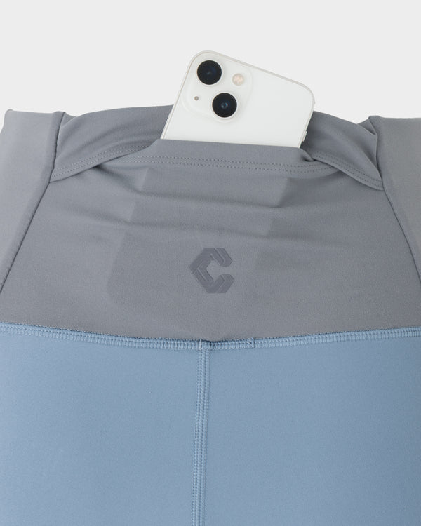 CRONOS WOMEN ESSENTIAL HALF LEGGINGS【BLUE】
