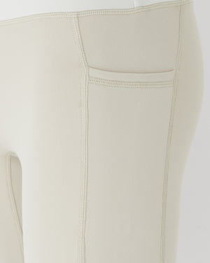 CRONOS WOMEN ESSENTIAL HALF LEGGINGS【BEIGE】
