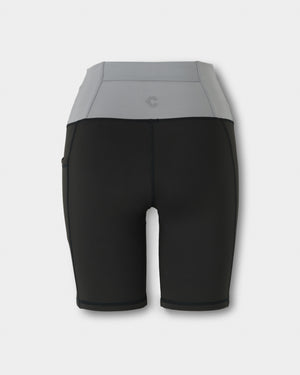 CRONOS WOMEN ESSENTIAL HALF LEGGINGS【BLACK】