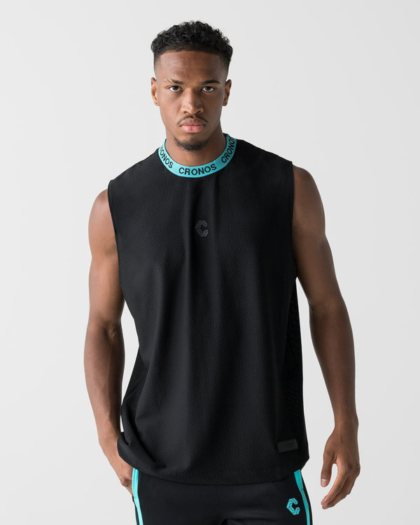 CRONOS 3D AIR MESH SLEEVELESS [BLACK x T.BLUE]