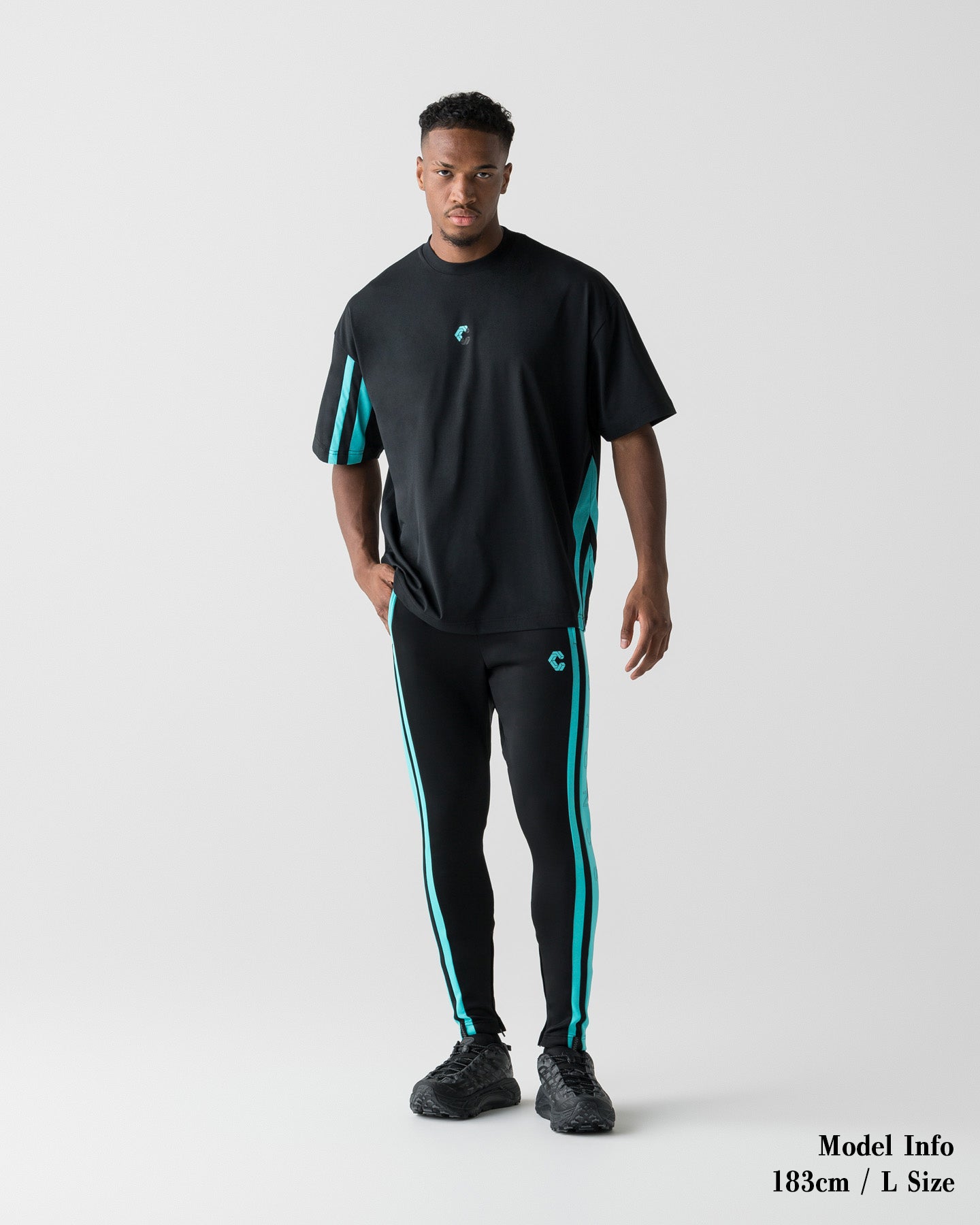 CRONOS RACING SKINNY PANTS【BLACK×T.BLUE】