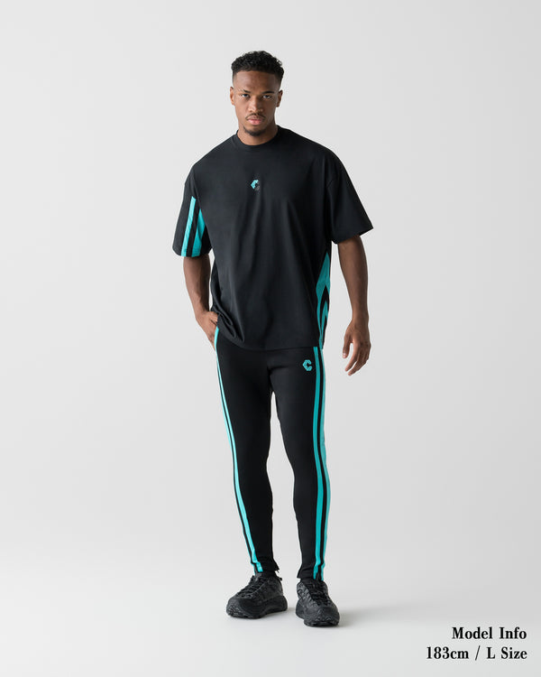 CRONOS RACING SKINNY PANTS【BLACK×T.BLUE】