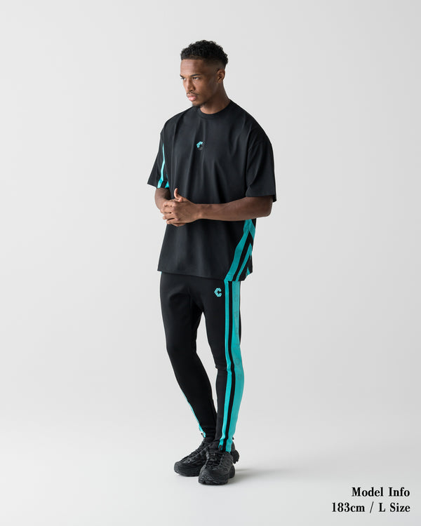 CRONOS RACING SKINNY PANTS【BLACK×T.BLUE】