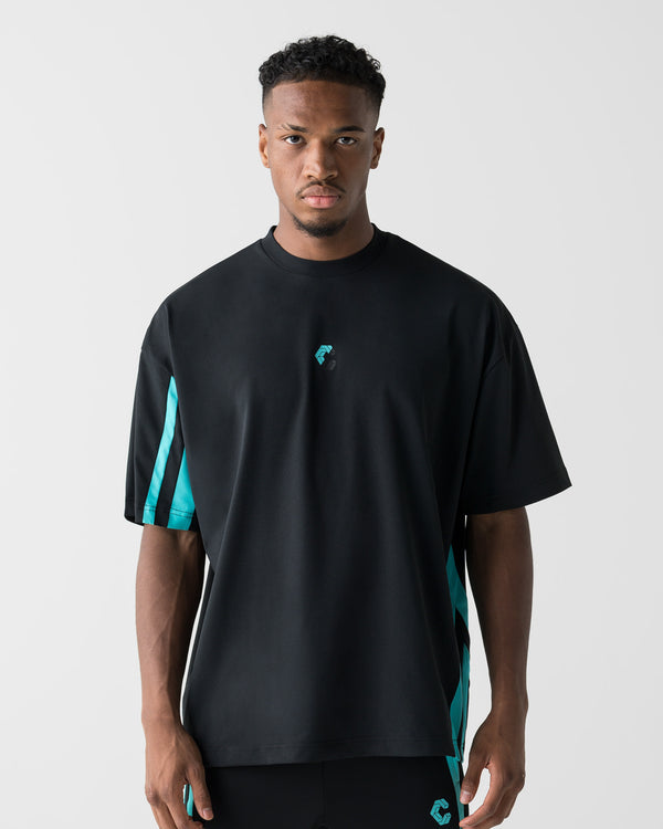 CRONOS SLASH LINE  S/S TEE【BLACK×T.BLUE】