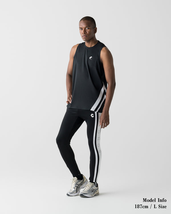 CRONOS SLASH LINE SLEEVELESS【BLACK】
