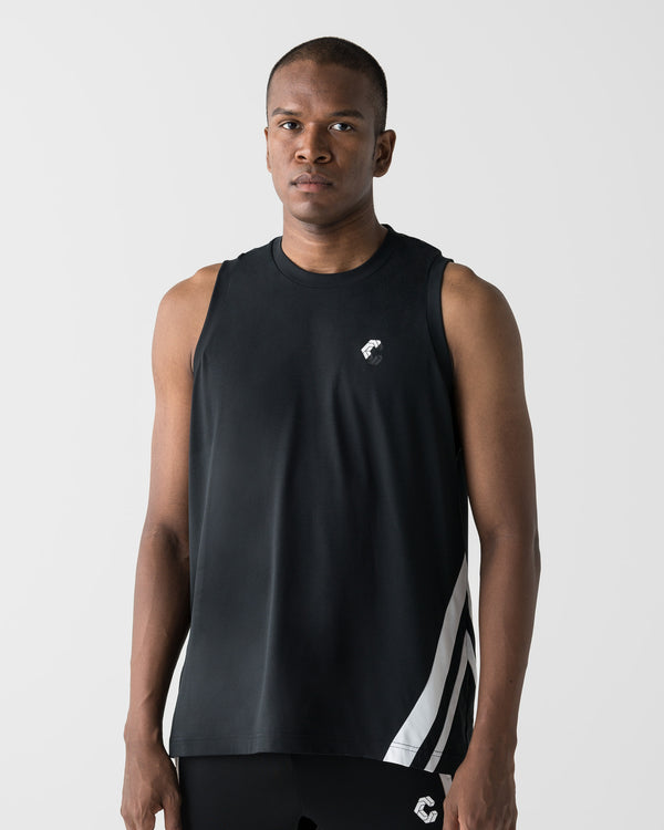 CRONOS SLASH LINE SLEEVELESS【BLACK】